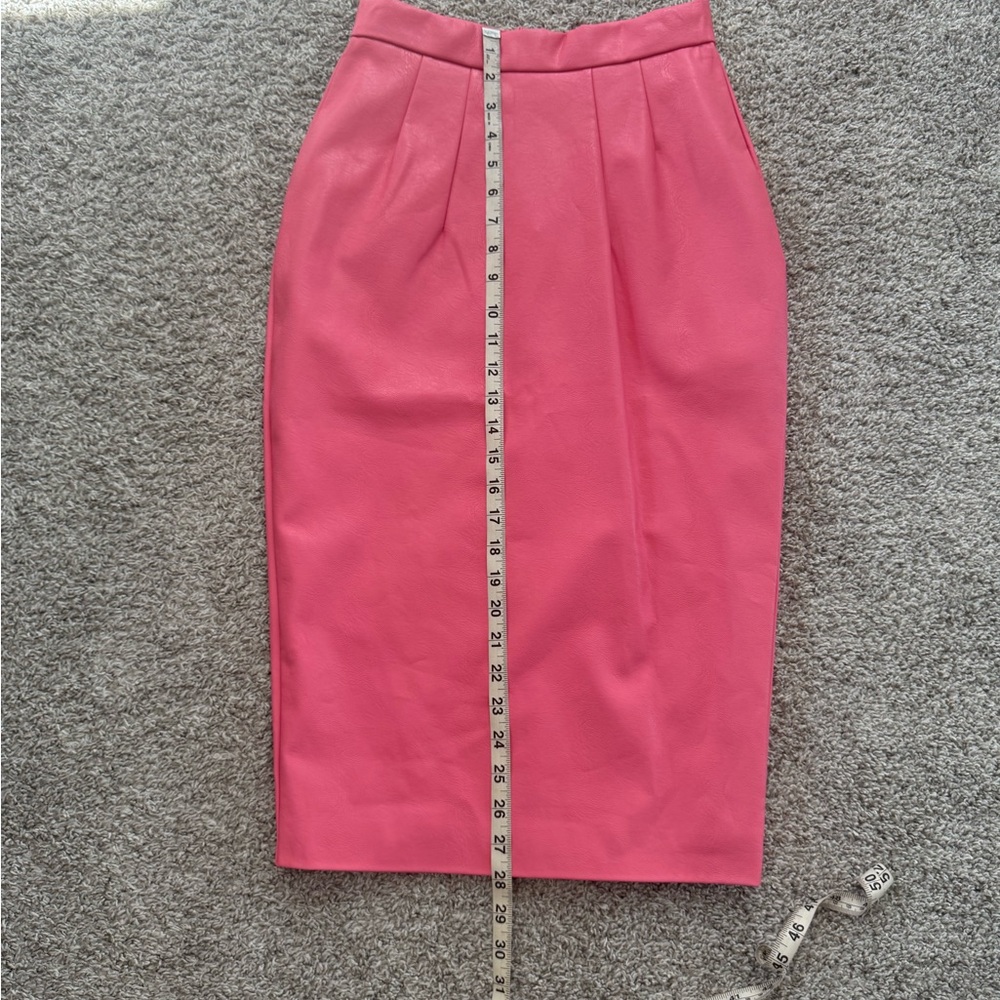 Vixen by Micheline Pitt - Bad Girl Pencil Skirt in pink (V) leather-size S- BNWT